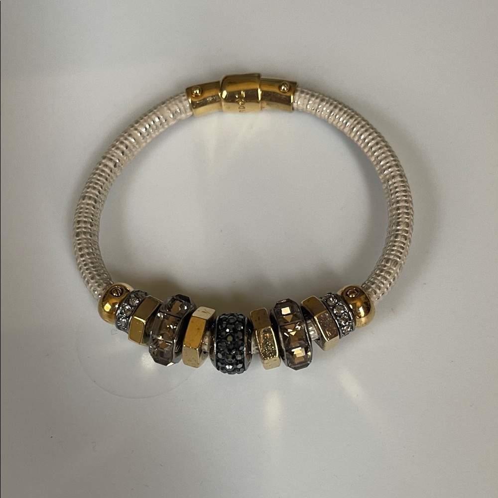 Henri Bendel Gold and Black Beaded Bracelet